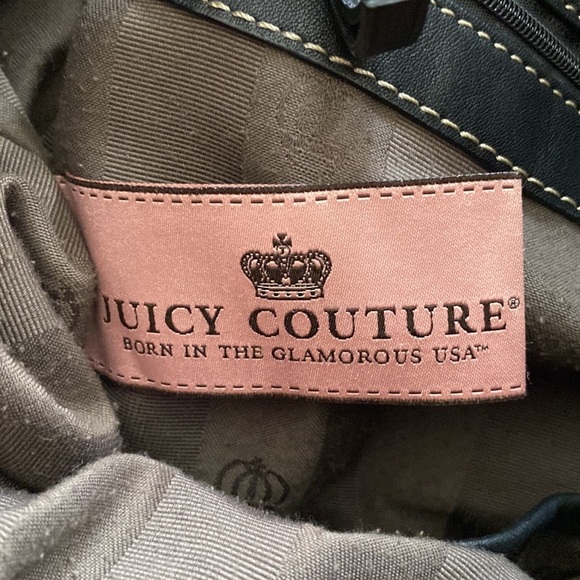 Juicy Couture quilted black shoulder hand bag with wide strap & inner po… - Picture 4 of 13